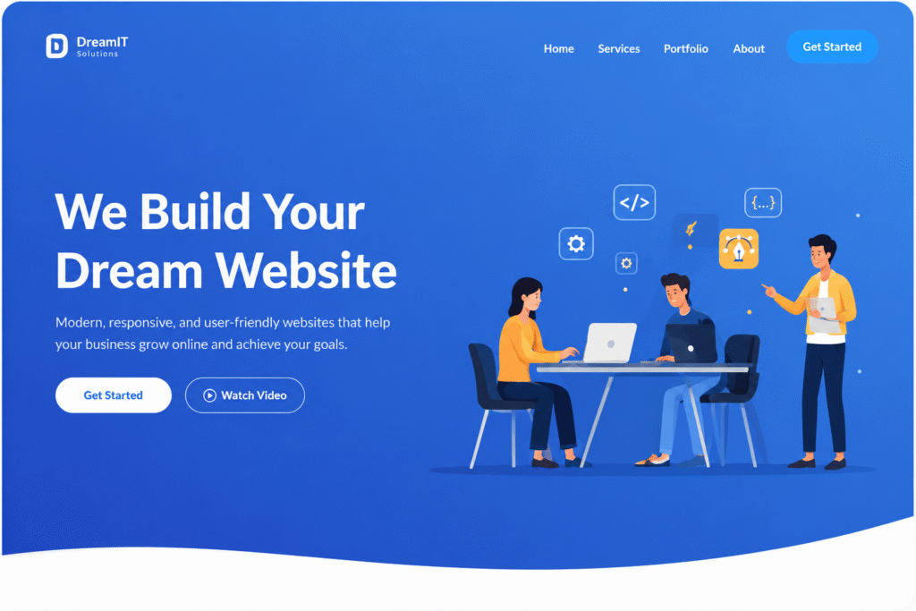 Dream website design in action
