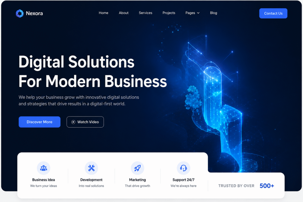 Modern digital agency landing page