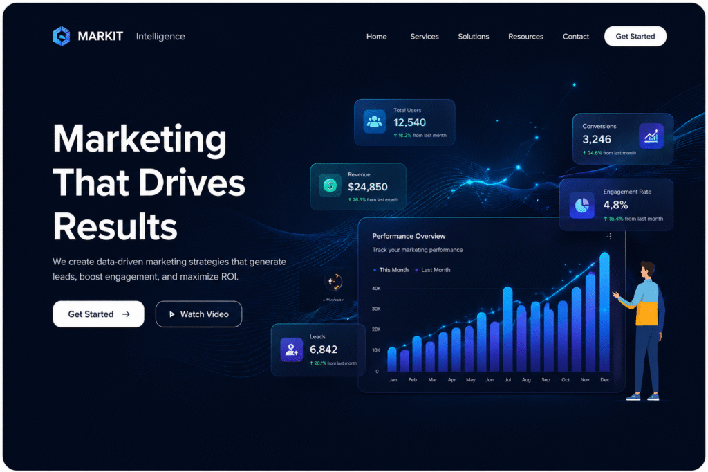 Modern marketing dashboard overview